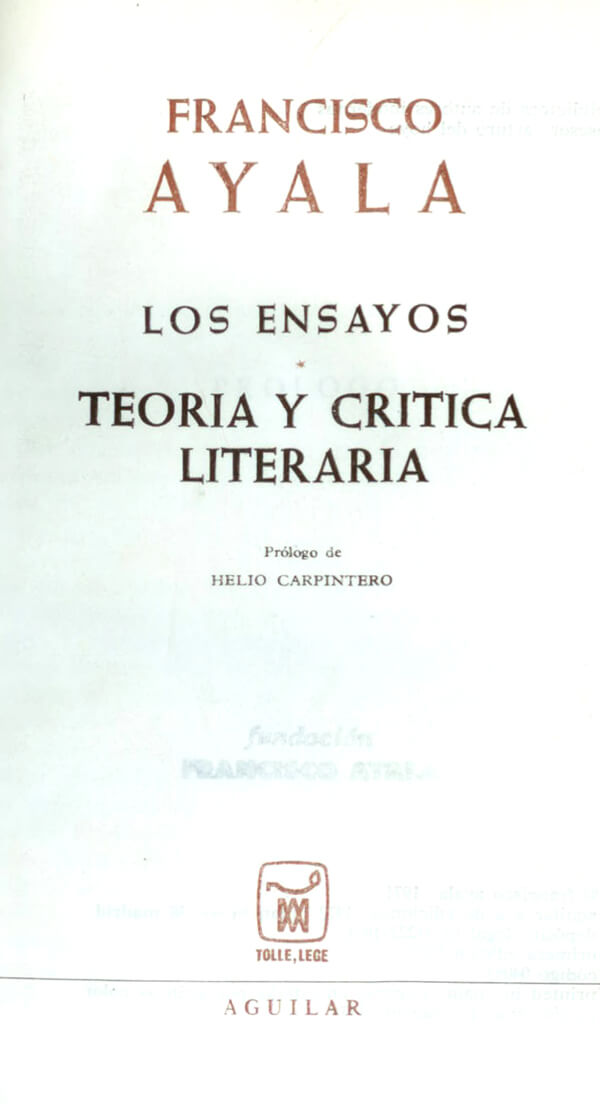 Los ensayos. Teoría y crítica literaria